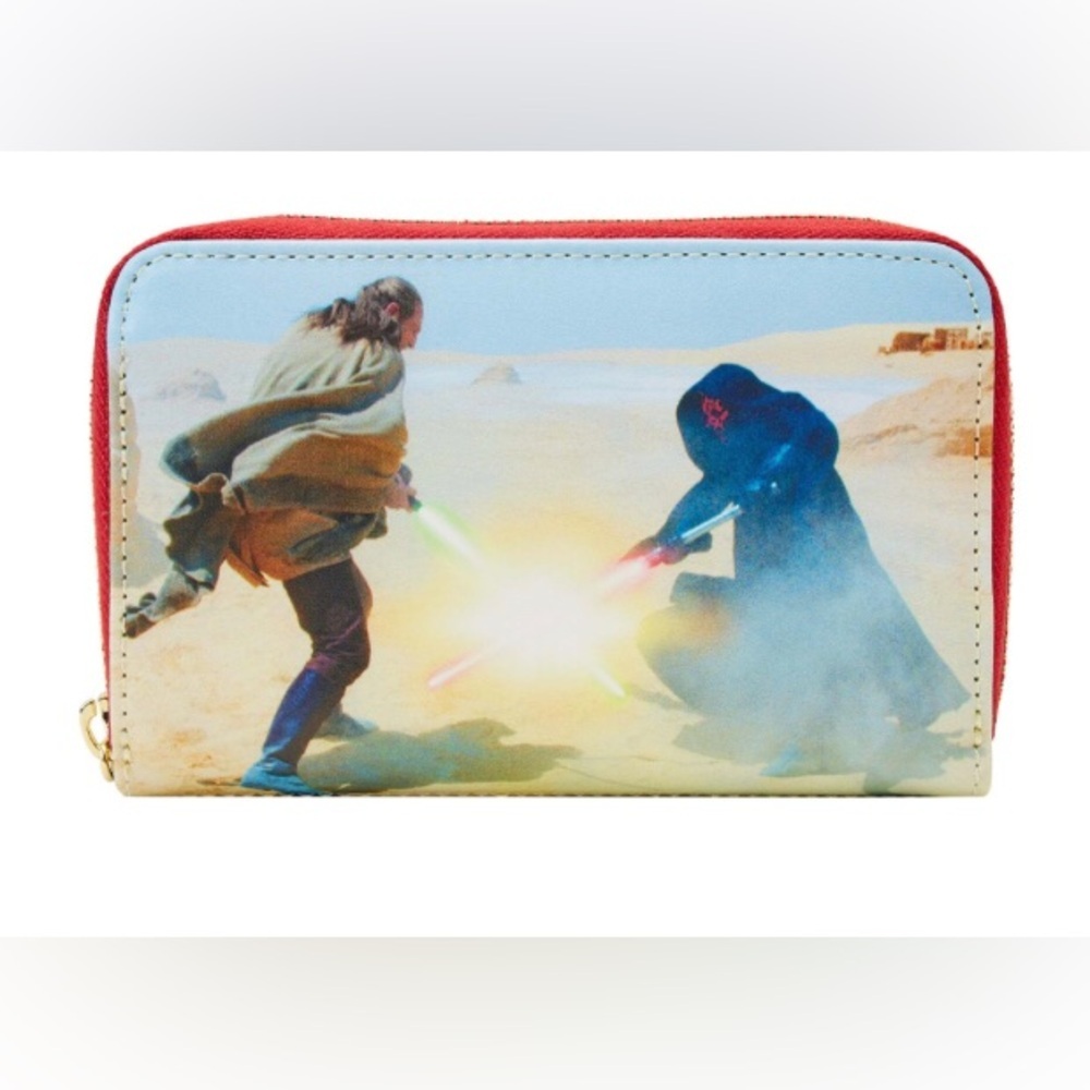 Loungefly Star Wars Phantom Menace Scene Zip around Wallet new